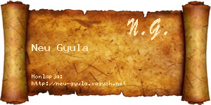 Neu Gyula névjegykártya